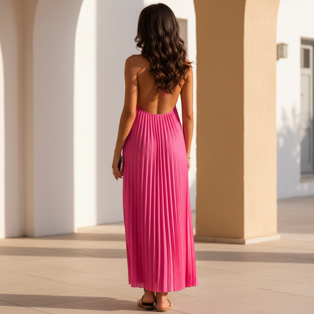 Pleated Suspender Dress