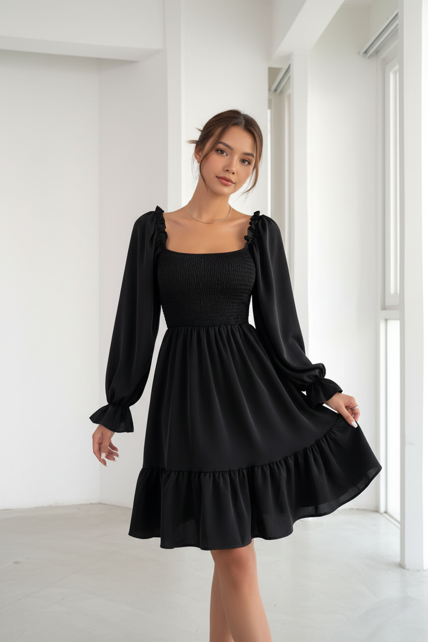 Ruffled Swing Dress