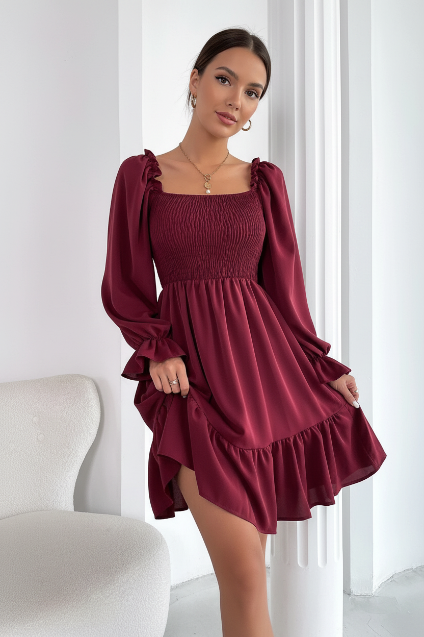 Ruffled Swing Dress