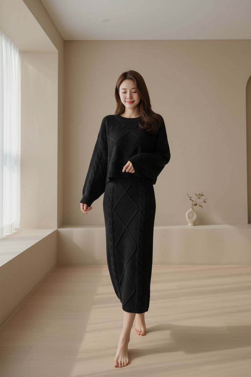 Knit Skirt Set